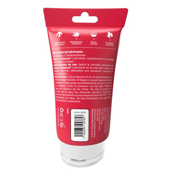 LUBRICANTE 4EN1 CHERRY BY TREASURE 60ML - Imagen 2