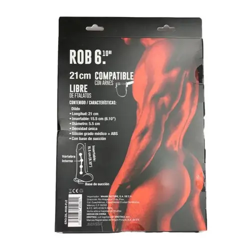 DILDO ROB FLESH — Empaque posterior y especificaciones